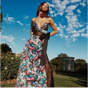 For Love & Lemons Women's Marley Maxi Dress Sleeveless Multicolor Small NWT